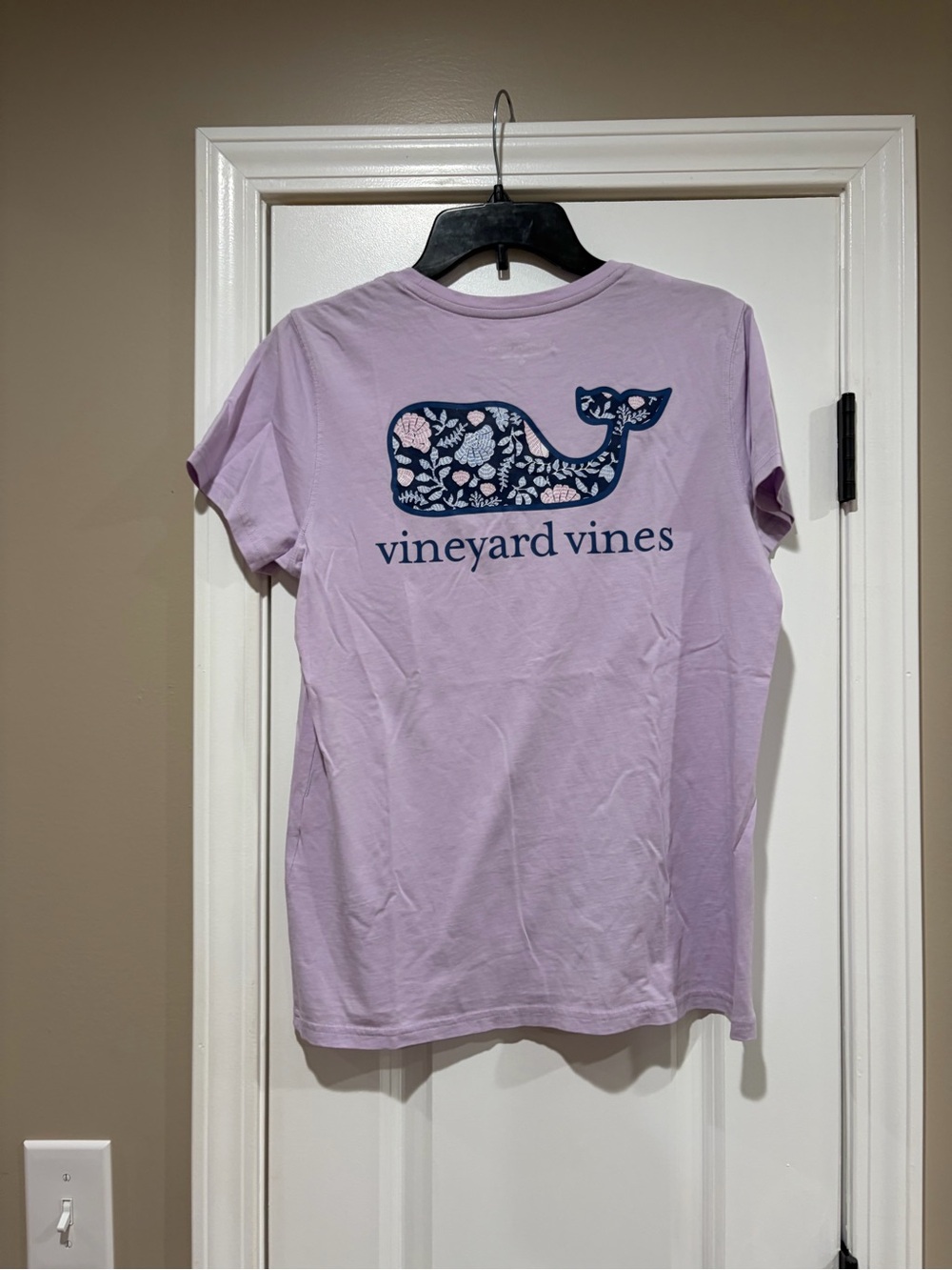 Vineyard Vines Lavender Crewneck Tee with Whale Print - Picture 4 of 5